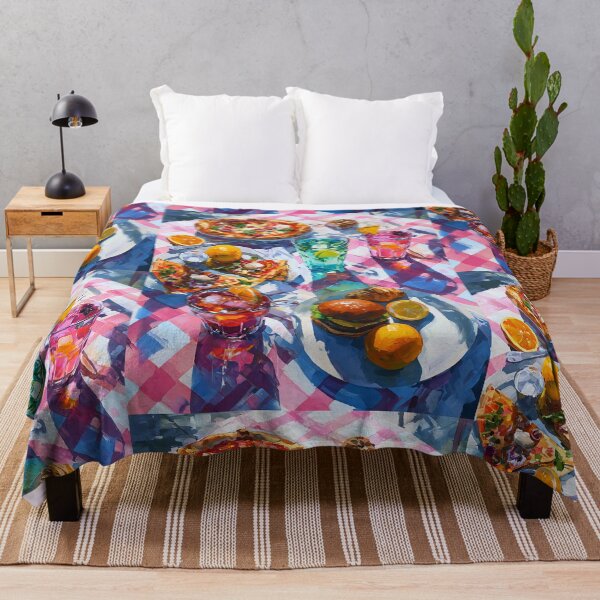 Item preview, vibrant Summer Picnic – Colorful Food Art with Burgers, Pizza & Lemon Drinks designed and sold by Grafititee.