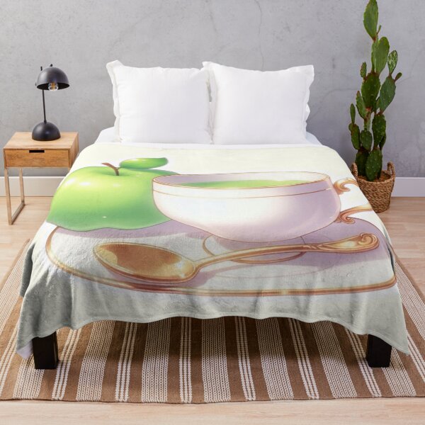 Item preview, Golden Tea Time with Apple – Soft Anime-Inspired Illustration designed and sold by Sugar Wisdom .