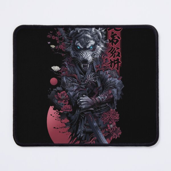 Item preview, Loyal Guardian: Wolf Samurai Warrior Dark Aesthetic Tattoo designed and sold by zoughlal.