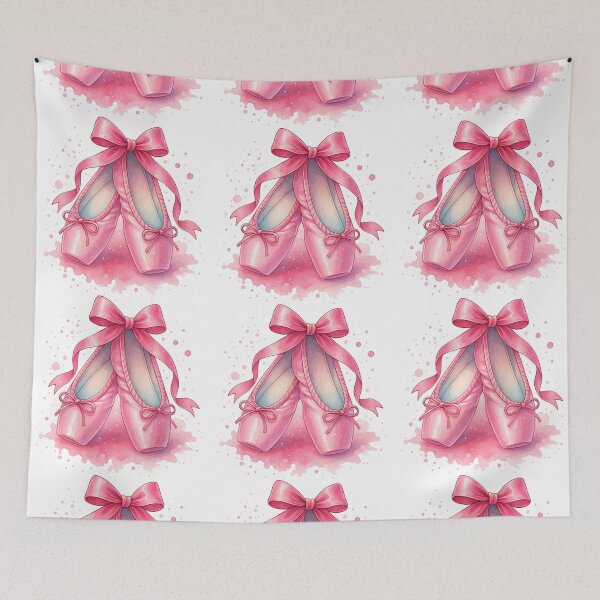 Item preview, Cute Pink Ballet Shoes with Ribbon Bow designed and sold by ArtfulWeave.