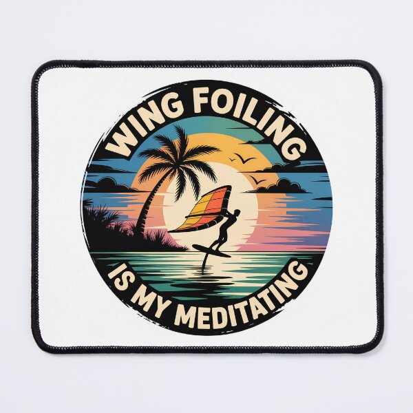 Item preview, Wing Foiling Is My Meditation – Retro Tropical Surf Sunset Design designed and sold by VividOrganica.