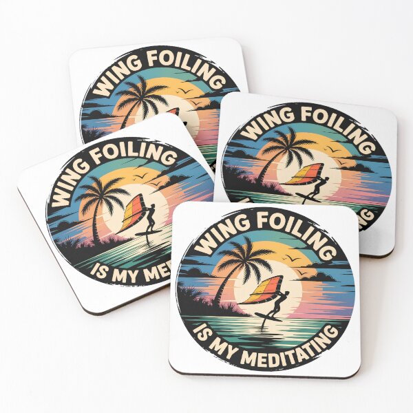 Item preview, Wing Foiling Is My Meditation – Retro Tropical Surf Sunset Design designed and sold by VividOrganica.