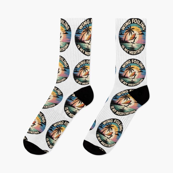 Item preview, Wing Foiling Is My Meditation – Retro Tropical Surf Sunset Design designed and sold by VividOrganica.