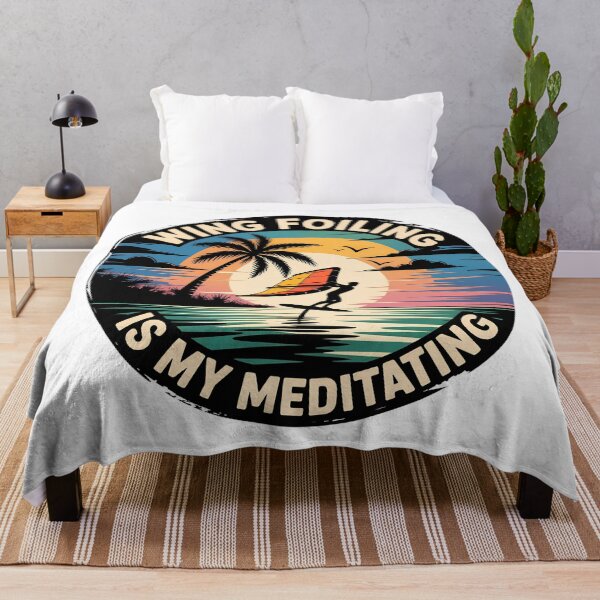 Item preview, Wing Foiling Is My Meditation – Retro Tropical Surf Sunset Design designed and sold by VividOrganica.