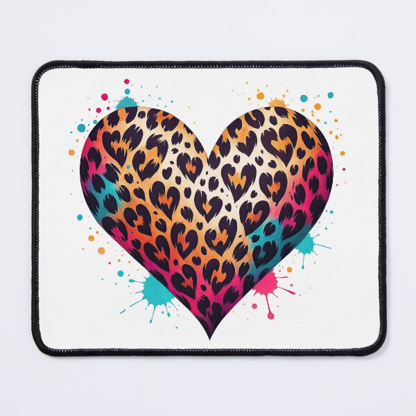 Item preview, Rainbow Leopard Print Heart Design designed and sold by ArtfulWeave.