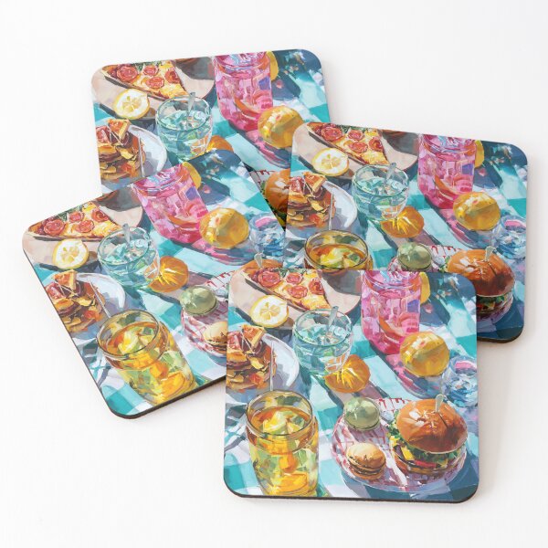 Item preview, Vibrant Summer Picnic – Colorful Food Art with Burgers, Pizza & Lemon Drinks designed and sold by Grafititee.