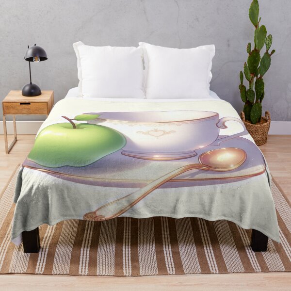 Item preview, Golden Tea Time with Apple – Soft Anime-Inspired Illustration designed and sold by Sugar Wisdom .
