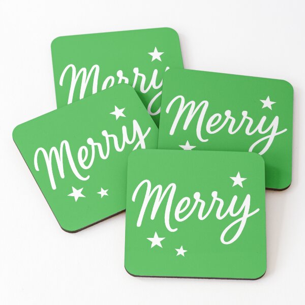 Item preview, Merry – Minimal Christmas Script with Stars designed and sold by donwillisjrart.
