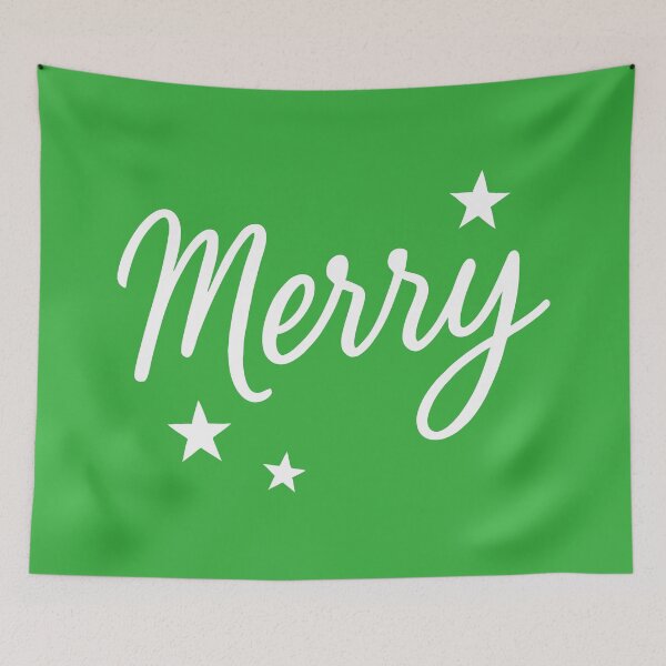 Item preview, Merry – Minimal Christmas Script with Stars designed and sold by donwillisjrart.