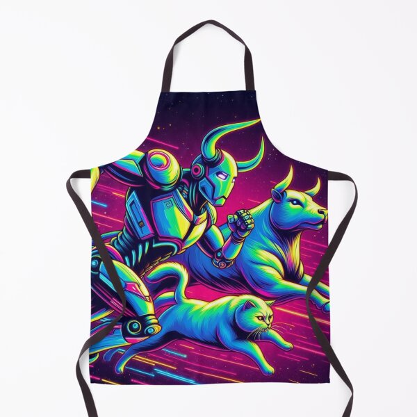 Item preview, robot,bull and cute cat running designed and sold by Dogandesighn.