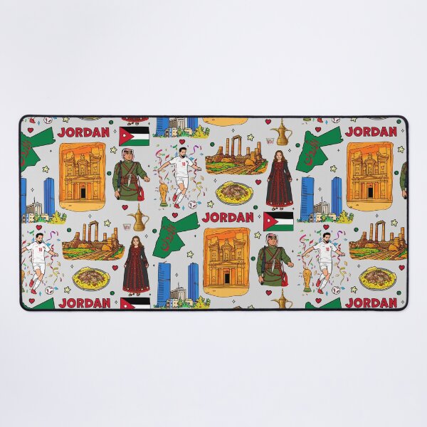 Item preview, Jordan Heritage Art - Petra, Amman Skyline & Middle Eastern Culture Illustration designed and sold by mashmosh.