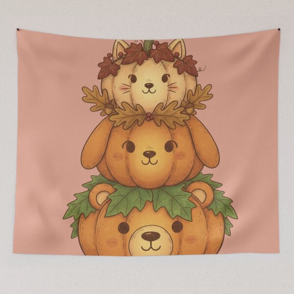 Item preview, Pumpkin Stack Friends | Cute Fall Animal Art | Cozy Autumn Aesthetic designed and sold by TrackinDaTrends.