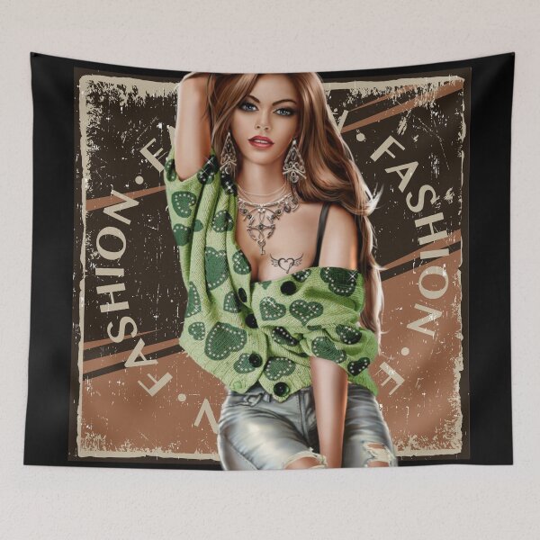 Item preview, Fashion Glamour – Woman in Green Sweater designed and sold by narco075.