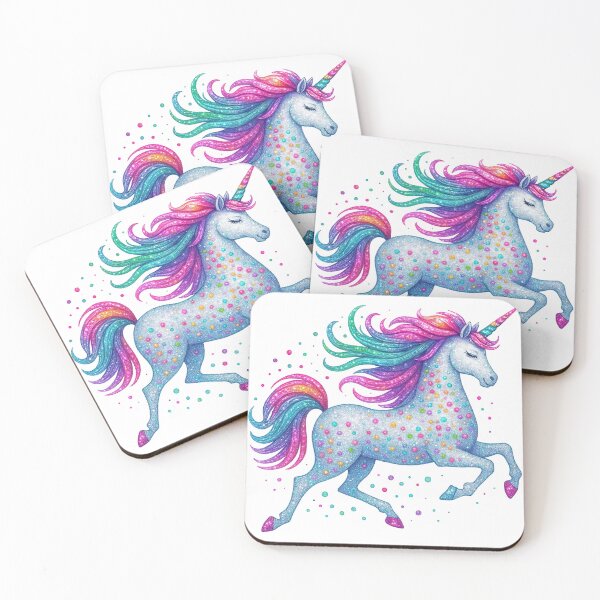 Item preview, Sparkly Rainbow Polka Dot Unicorn Design designed and sold by ArtfulWeave.
