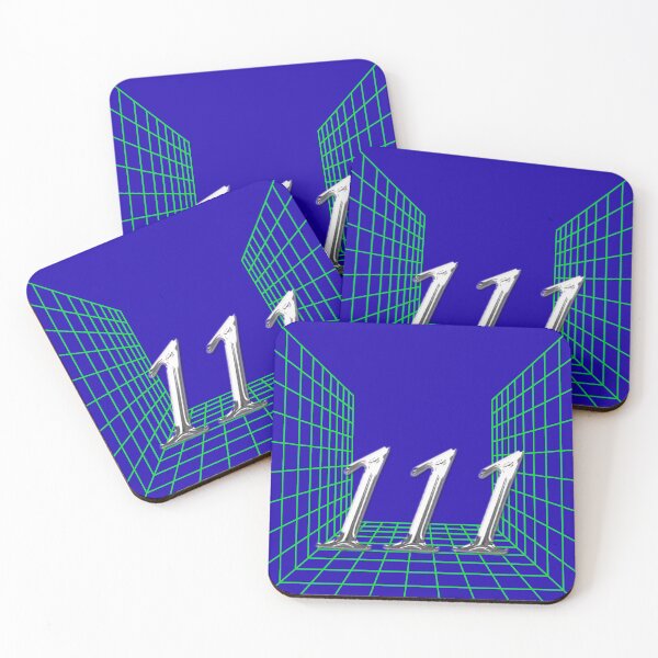 Item preview, 111 Y2K Aesthetic Chrome Angel Number with Grid designed and sold by Spooks Looks.