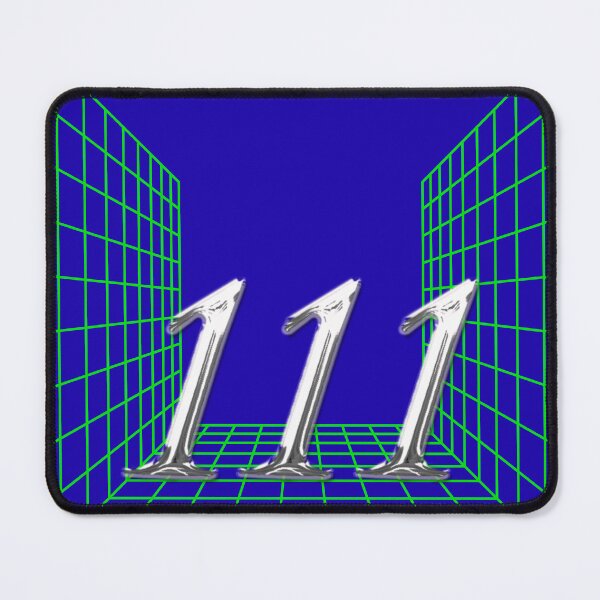 Item preview, 111 Y2K Aesthetic Chrome Angel Number with Grid designed and sold by Spooks Looks.