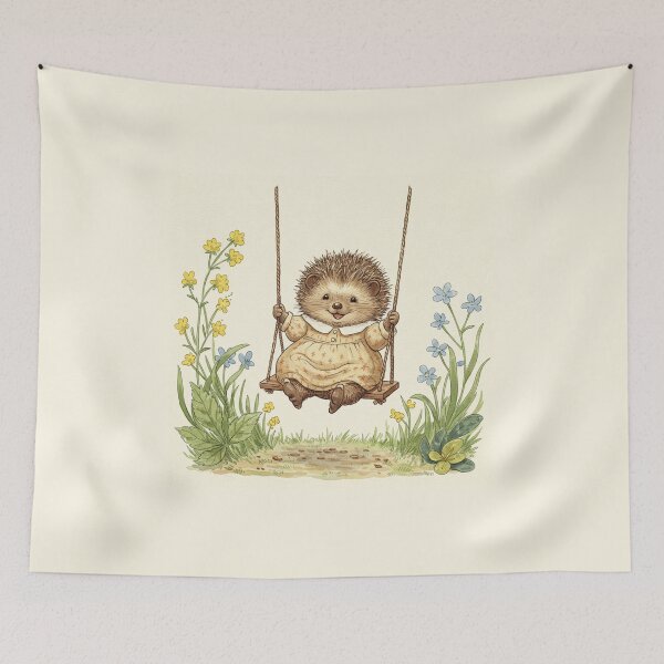 Item preview, Hedgehog on a Spring Swing designed and sold by Pasteltone.