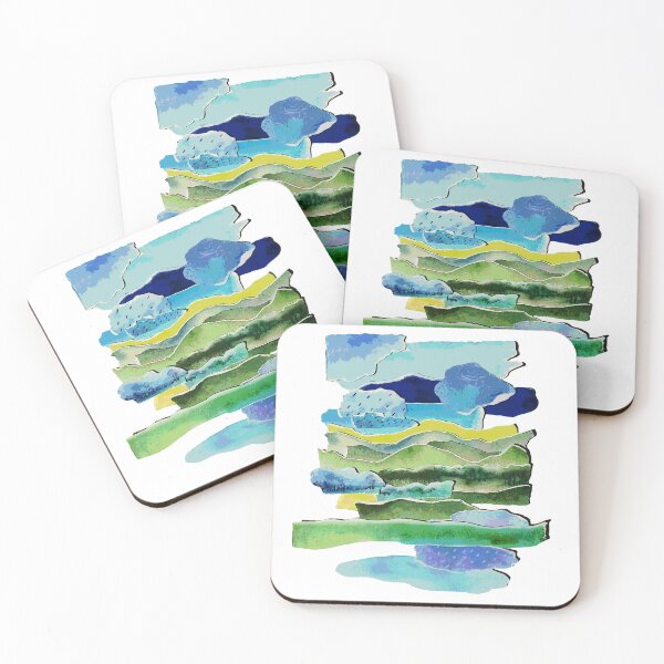 Item preview, Dreamy Watercolor Landscape Collage designed and sold by thanratdesign.