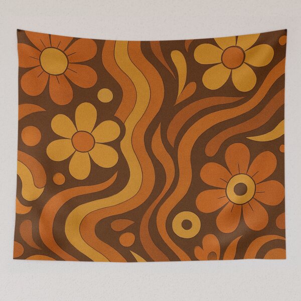 Item preview, Groovy Vintage 70s Flower Pattern Retro Floral designed and sold by amos20111.