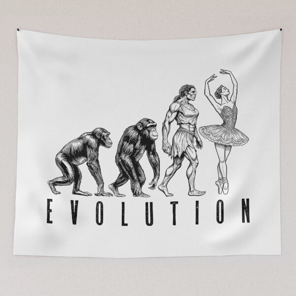 Item preview, Ballet Dancer Ballerina Evolution Funny Woman Neanderthal designed and sold by GrandeDuc.