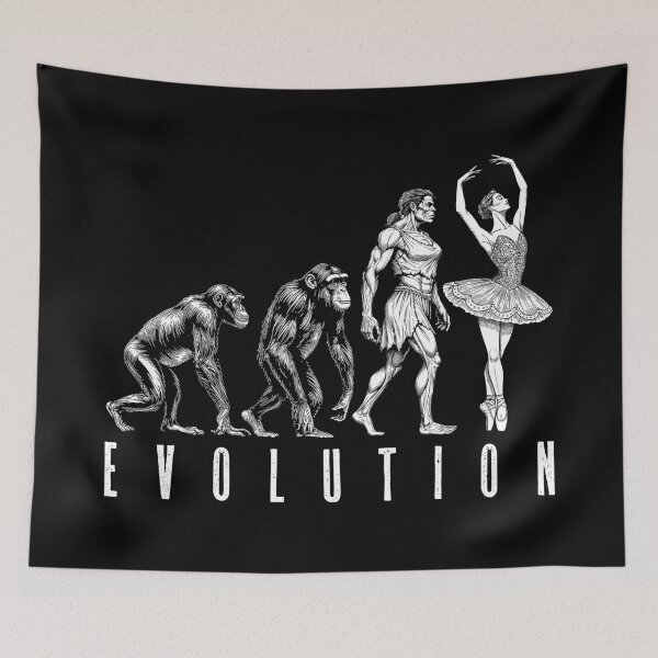 Item preview, Ballet Dancer Ballerina Evolution Funny Woman Neanderthal designed and sold by GrandeDuc.