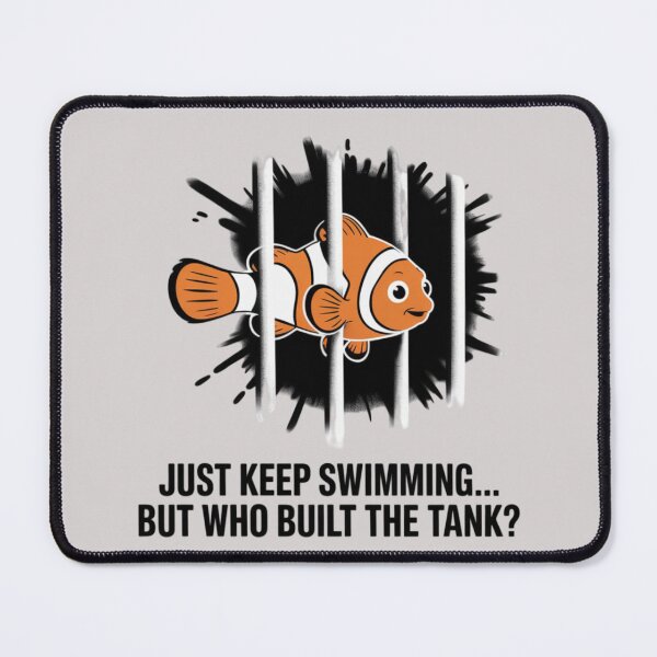 Item preview, Banksy Style Finding Nemo - Just Keep Swimming, But Who Built The Tank? designed and sold by 123ks.