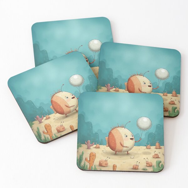 Item preview, The Underwater Balloon – Whimsical Ocean Creature Art designed and sold by Whimsical Hug.