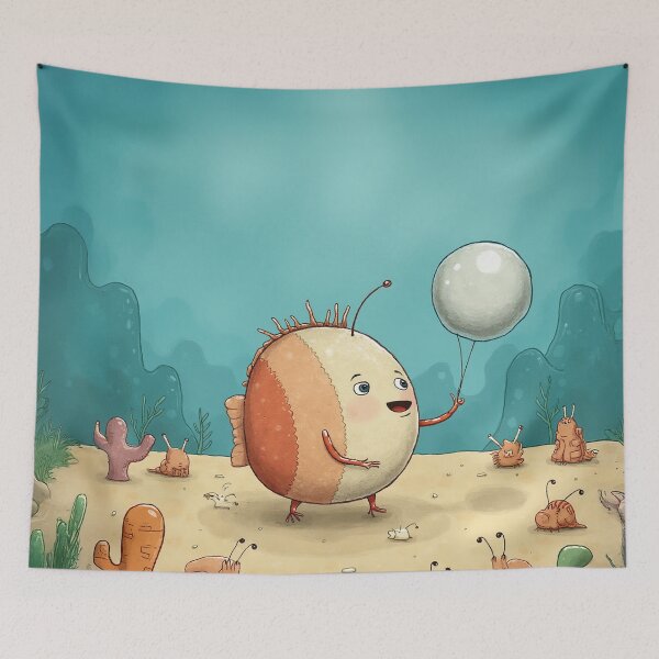 Item preview, The Underwater Balloon – Whimsical Ocean Creature Art designed and sold by Whimsical Hug.