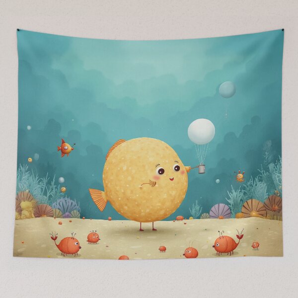 Item preview, Balloonfish Dreams – Whimsical Underwater Art designed and sold by Whimsical Hug.