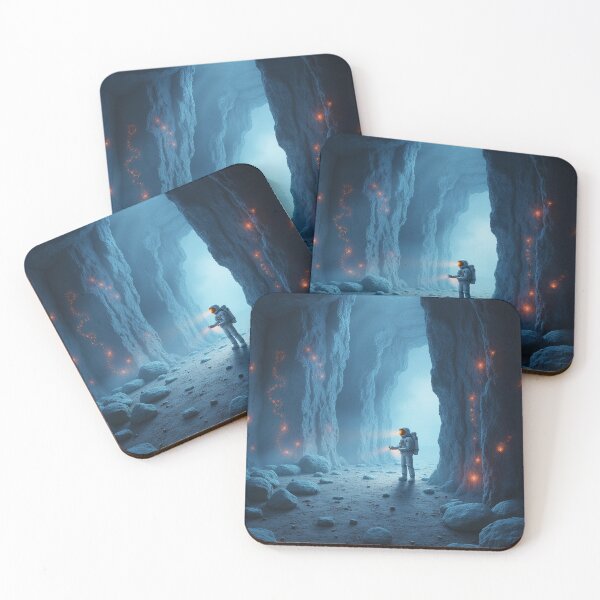 Item preview, Echoes of the Unknown – Astronaut in a Luminous Cave designed and sold by Whimsical Hug.