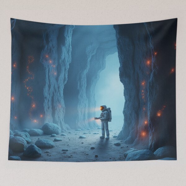 Item preview, Echoes of the Unknown – Astronaut in a Luminous Cave designed and sold by Whimsical Hug.