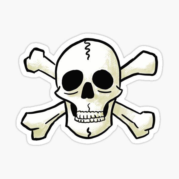 Skull & Bones Sticker on RedBubble