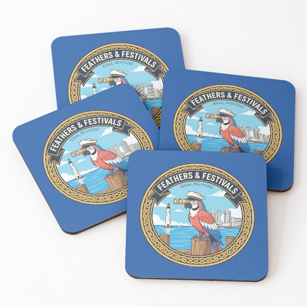 Item preview, Feathers & Festivals – Nautical Parrot Celebration Design designed and sold by PostersMode.