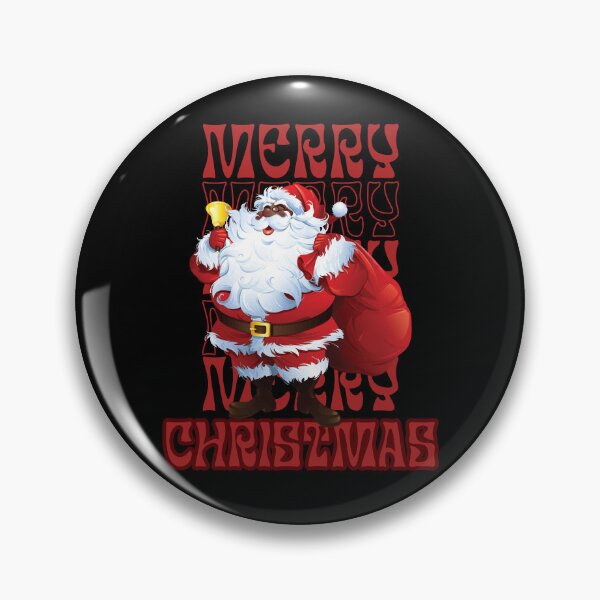 Item preview, Black Santa Claus: MERRY CHRISTMAS toy sack bell designed and sold by BeebsAndNugget.