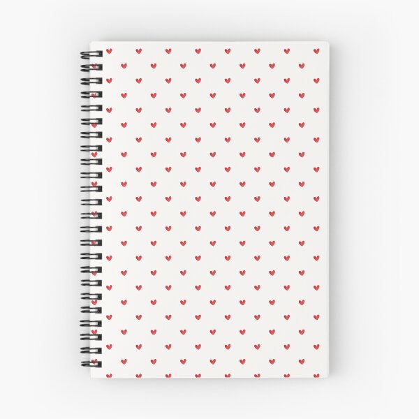 Item preview, Watercolor feel simple minimal red hearts all over on creamy off white background  designed and sold by PrettywithColor.