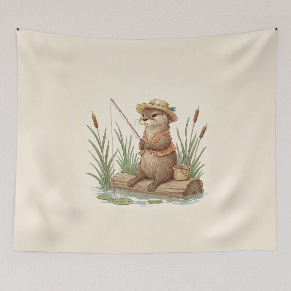 Item preview, Otter’s Peaceful Fishing Day designed and sold by Pasteltone.