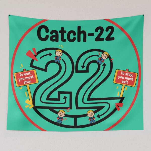 Item preview, Catch 22 | Paradox Design | Clever Irony Art | Witty Circular Thinking Illustration designed and sold by TrackinDaTrends.
