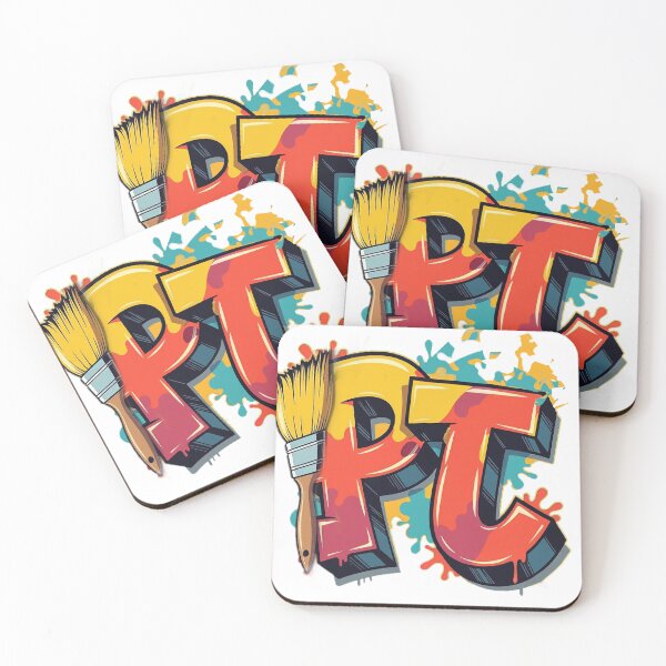 Item preview, bold “PT” paint-brush logo. designed and sold by TriForceDesign.