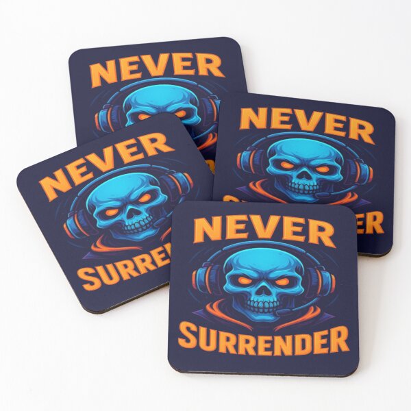 Item preview, Never Surrender — Bold Gamer Skull Design designed and sold by GlowAIDesigns.