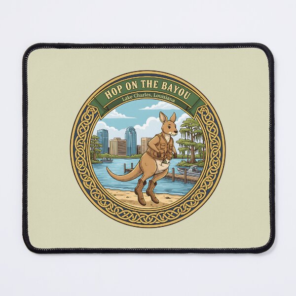Item preview, Hop on the Bayou – Lake Charles Kangaroo Explorer Design designed and sold by PostersMode.