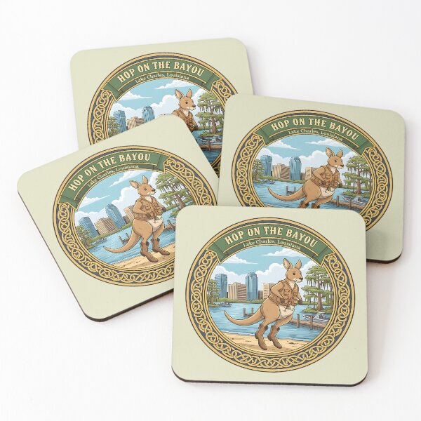 Item preview, Hop on the Bayou – Lake Charles Kangaroo Explorer Design designed and sold by PostersMode.