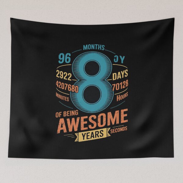 Item preview, 8 Years Of Being Awesome Math Lover Kids 8th Birthday Party  designed and sold by ClassicAnthony.