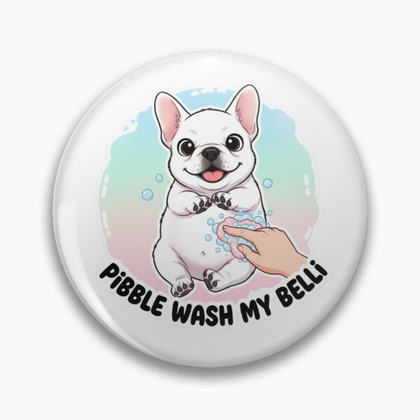 Item preview, Pibble Wash My Belli - Playful White Puppy and Bubbles designed and sold by ViralCollector.