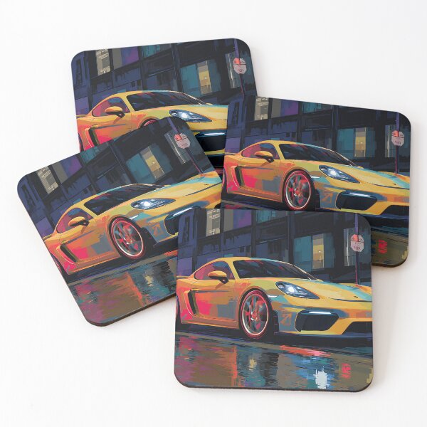 Item preview, Porsche 718 Cayman GT4 Creative Wall Art Print designed and sold by AutoPopStudio.