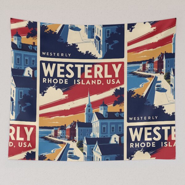 Item preview, Westerly Rhode Island 1950s USA Vintage Travel Tourism designed and sold by TravelersGems.