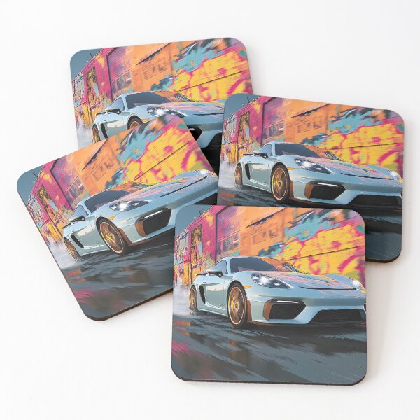 Item preview, Unique Pop Art Porsche 718 Cayman GT4 Painting designed and sold by AutoPopStudio.