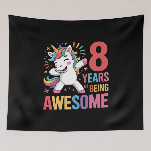 Item preview, 8 Years Of Being Awesome Unicorn 8th Birthday Girls Kids  designed and sold by ClassicAnthony.