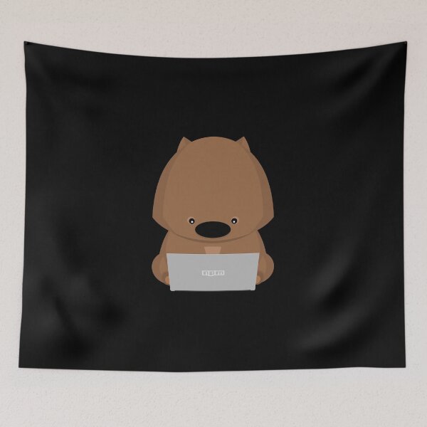 Item preview, NPM: Wombat and laptop (Black) designed and sold by hellkni9ht.