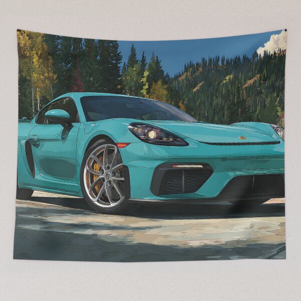 Item preview, Porsche 718 Cayman GT4 Collectible Pop Art Artwork designed and sold by AutoPopStudio.