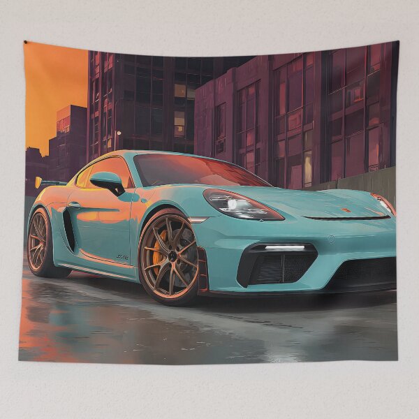 Item preview, Porsche 718 Cayman GT4 Bold Pop Art Wall Print designed and sold by AutoPopStudio.